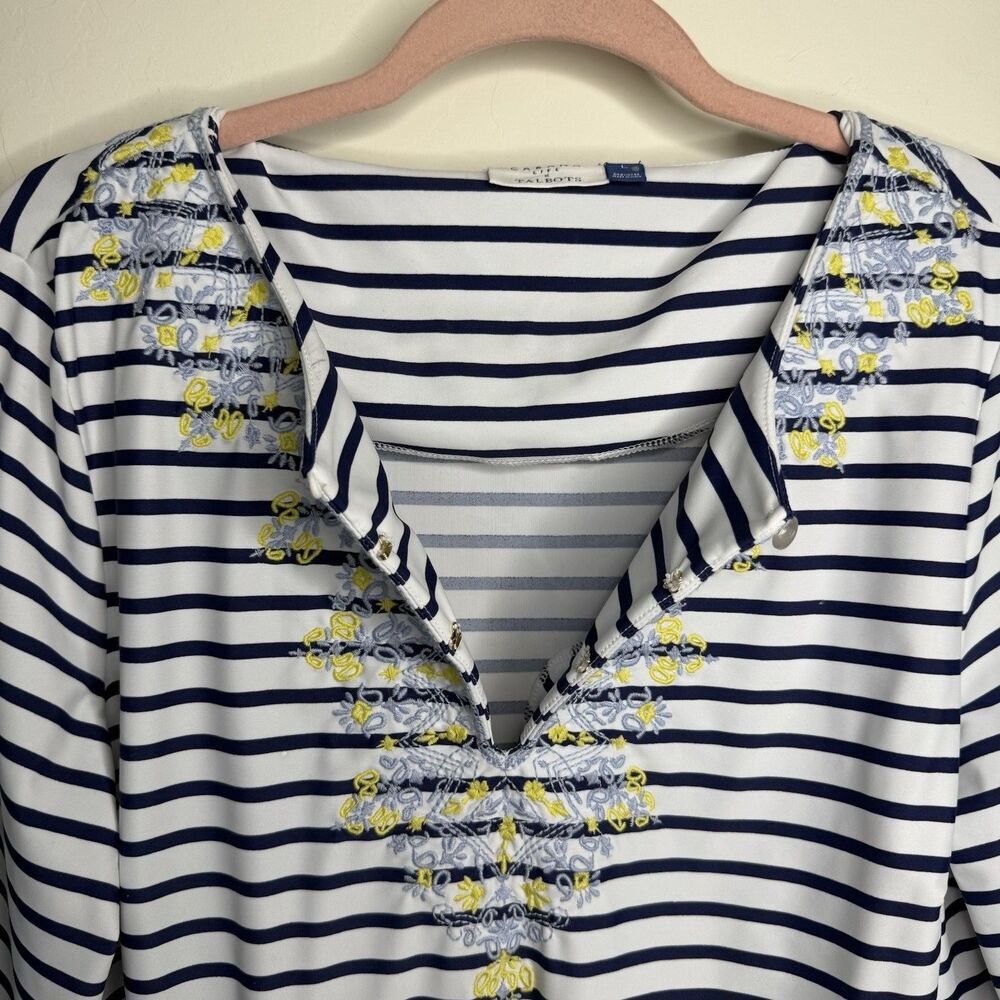 Talbots x Cabana Life Womens Large Long Sleeve UPF 50 Coverup Dress Beach Pool - Picture 3 of 11